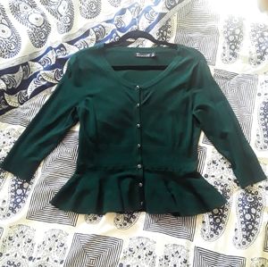 New York & Company Dark Green Cardigan